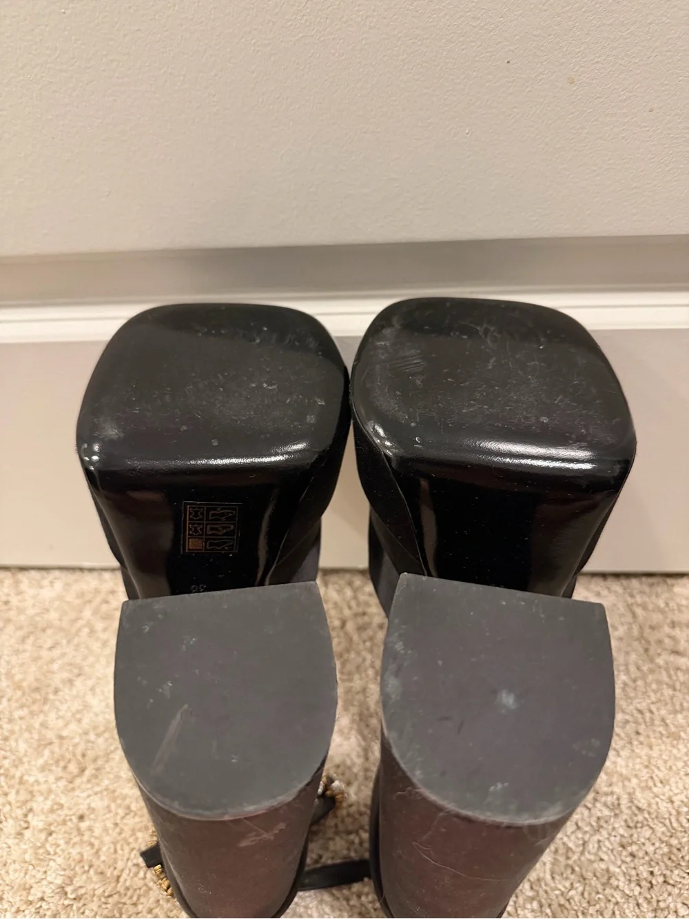 Versace Medusa Black Platform Heels Size 38